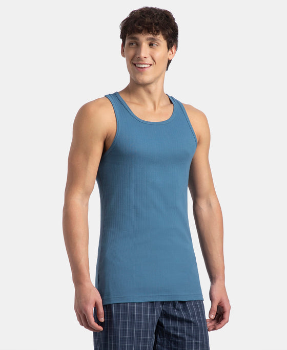 Super Combed Cotton Rib Round Neck with Racerback Gym Vest - Stellar