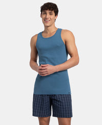Super Combed Cotton Rib Round Neck with Racerback Gym Vest - Stellar