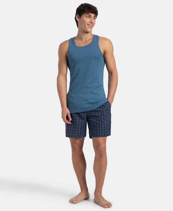 Super Combed Cotton Rib Round Neck with Racerback Gym Vest - Stellar