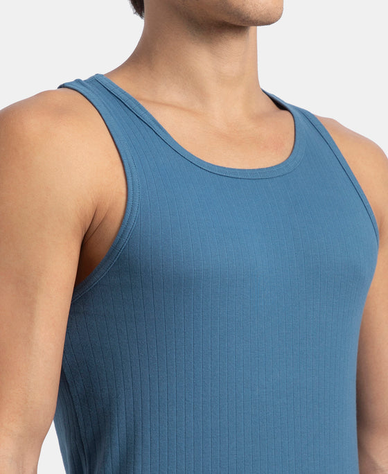 Super Combed Cotton Rib Round Neck with Racerback Gym Vest - Stellar