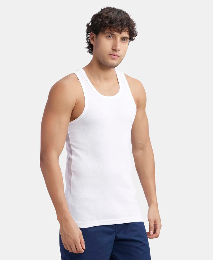 Round Neck Rib Vest Buy Super Combed Cotton Rib Round Neck with Racerback Gym Vest - White ...