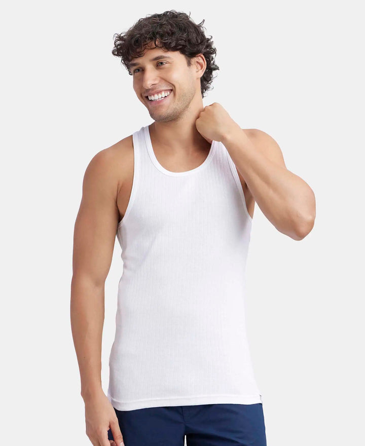 Round Neck Rib Vest Buy Super Combed Cotton Rib Round Neck with Racerback Gym Vest - White ...