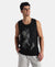 Super Combed Cotton Rich Graphic Printed Tank Top - Black