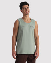Super Combed Cotton Rich Graphic Printed Tank Top - Iceberg Green