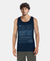 Super Combed Cotton Rich Graphic Printed Tank Top - Navy