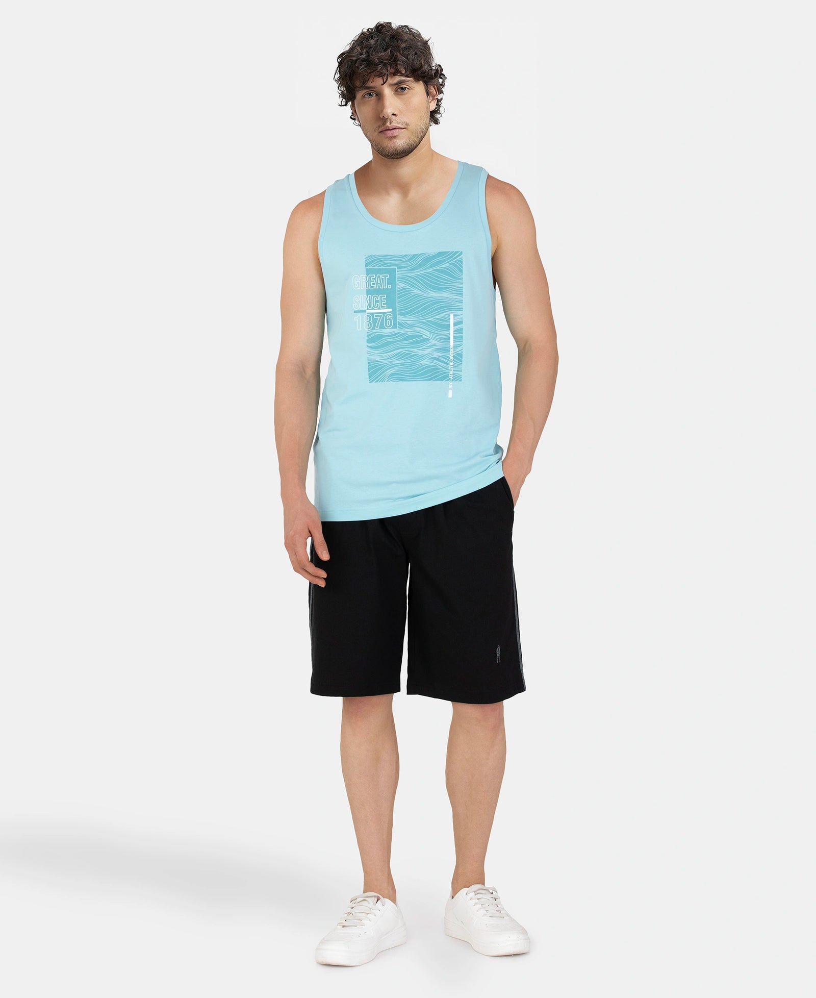 Super Combed Cotton Rich Graphic Printed Tank Top - Sea Angel