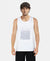 Super Combed Cotton Rich Graphic Printed Tank Top - White
