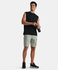 Microfiber Fabric Oversized Tank Top with StayFresh Treatment - Black
