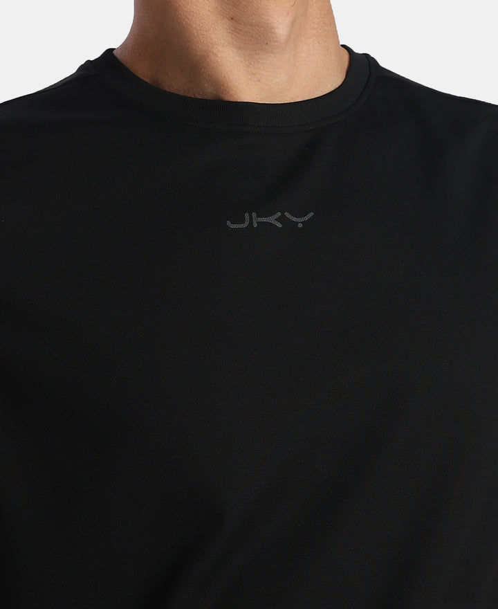 Microfiber Fabric Oversized Tank Top with StayFresh Treatment - Black
