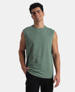 Microfiber Fabric Oversized Tank Top with StayFresh Treatment - Green