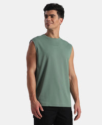 Microfiber Fabric Oversized Tank Top with StayFresh Treatment - Green