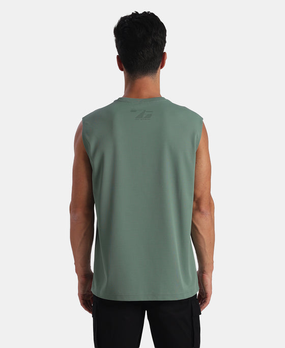 Microfiber Fabric Oversized Tank Top with StayFresh Treatment - Green
