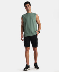 Microfiber Fabric Oversized Tank Top with StayFresh Treatment - Green