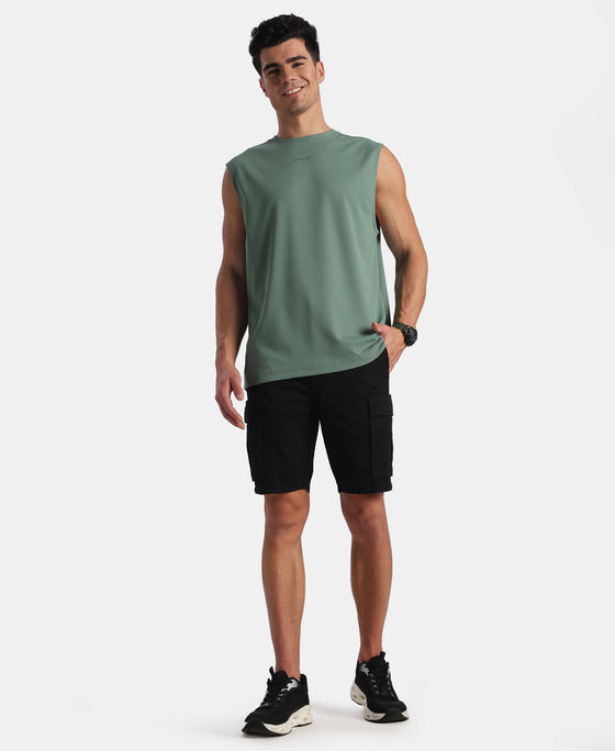 Microfiber Fabric Oversized Tank Top with StayFresh Treatment - Green