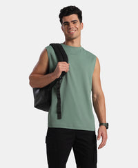 Microfiber Fabric Oversized Tank Top with StayFresh Treatment - Green