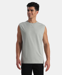 Microfiber Fabric Oversized Tank Top with StayFresh Treatment - Light Grey