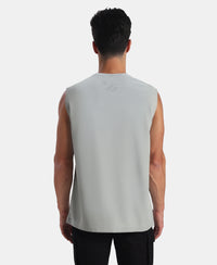 Microfiber Fabric Oversized Tank Top with StayFresh Treatment - Light Grey