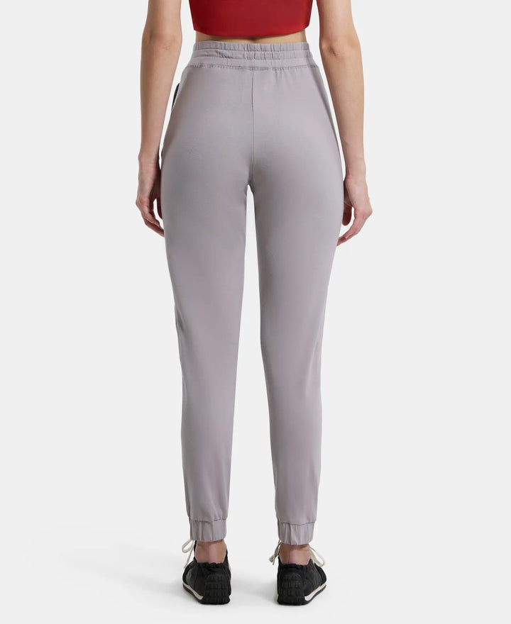 Super Combed Cotton Elastane Stretch Slim Fit Joggers with Side Pockets - Steel Grey