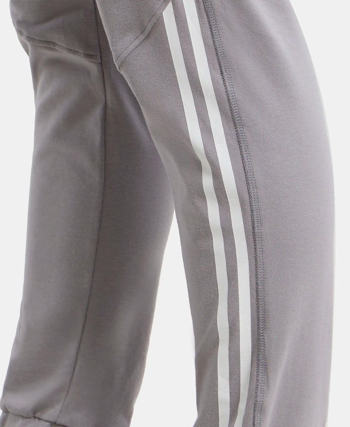 Super Combed Cotton Elastane Stretch Slim Fit Joggers with Side Pockets - Steel Grey