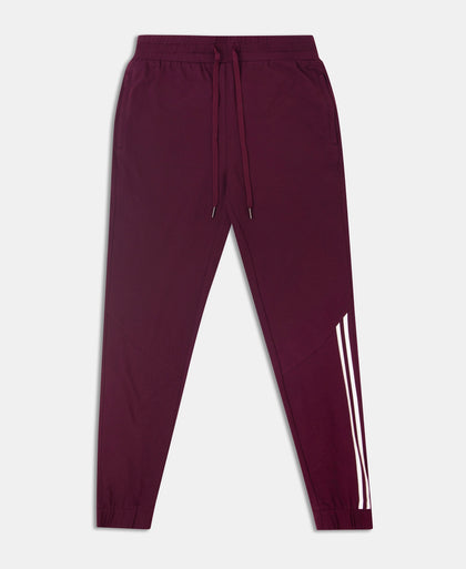 Super Combed Cotton Elastane Stretch Slim Fit Joggers with Side Pockets - Wine Tasting
