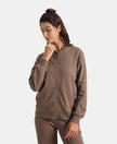 Super Combed Cotton French Terry Drop Shoulder Styled Jacket with Ribbed Cuff and Hem - Falcon