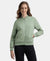 Super Combed Cotton French Terry Drop Shoulder Styled Jacket with Ribbed Cuff and Hem - Iceberg Green