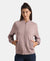 Super Combed Cotton French Terry Drop Shoulder Styled Jacket with Ribbed Cuff and Hem - Quail