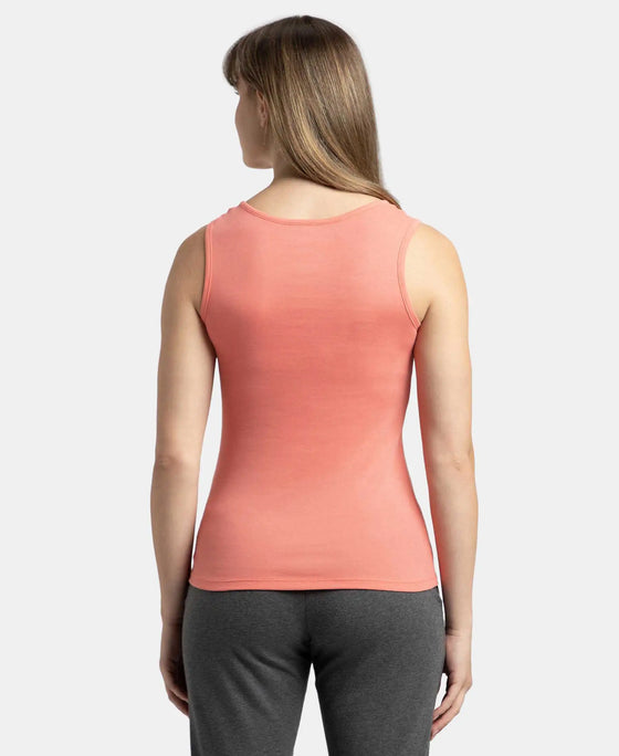 Super Combed Cotton Rib Fabric Slim Fit Solid Tank Top - Blush Pink