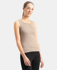 Super Combed Cotton Rib Fabric Slim Fit Solid Tank Top - Desert Taupe