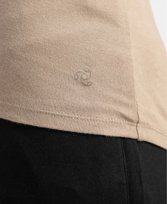 Super Combed Cotton Rib Fabric Slim Fit Solid Tank Top - Desert Taupe