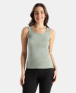 Super Combed Cotton Rib Fabric Slim Fit Solid Tank Top - Iceberg Green