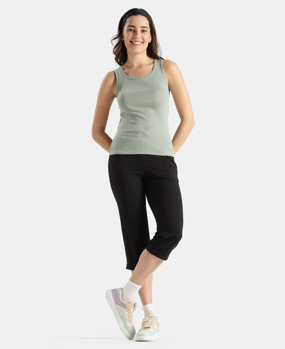 Buy Super Combed Cotton Rib Fabric Slim Fit Solid Tank Top - Iceberg ...