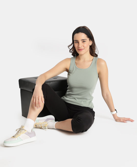Buy Super Combed Cotton Rib Fabric Slim Fit Solid Tank Top - Iceberg ...