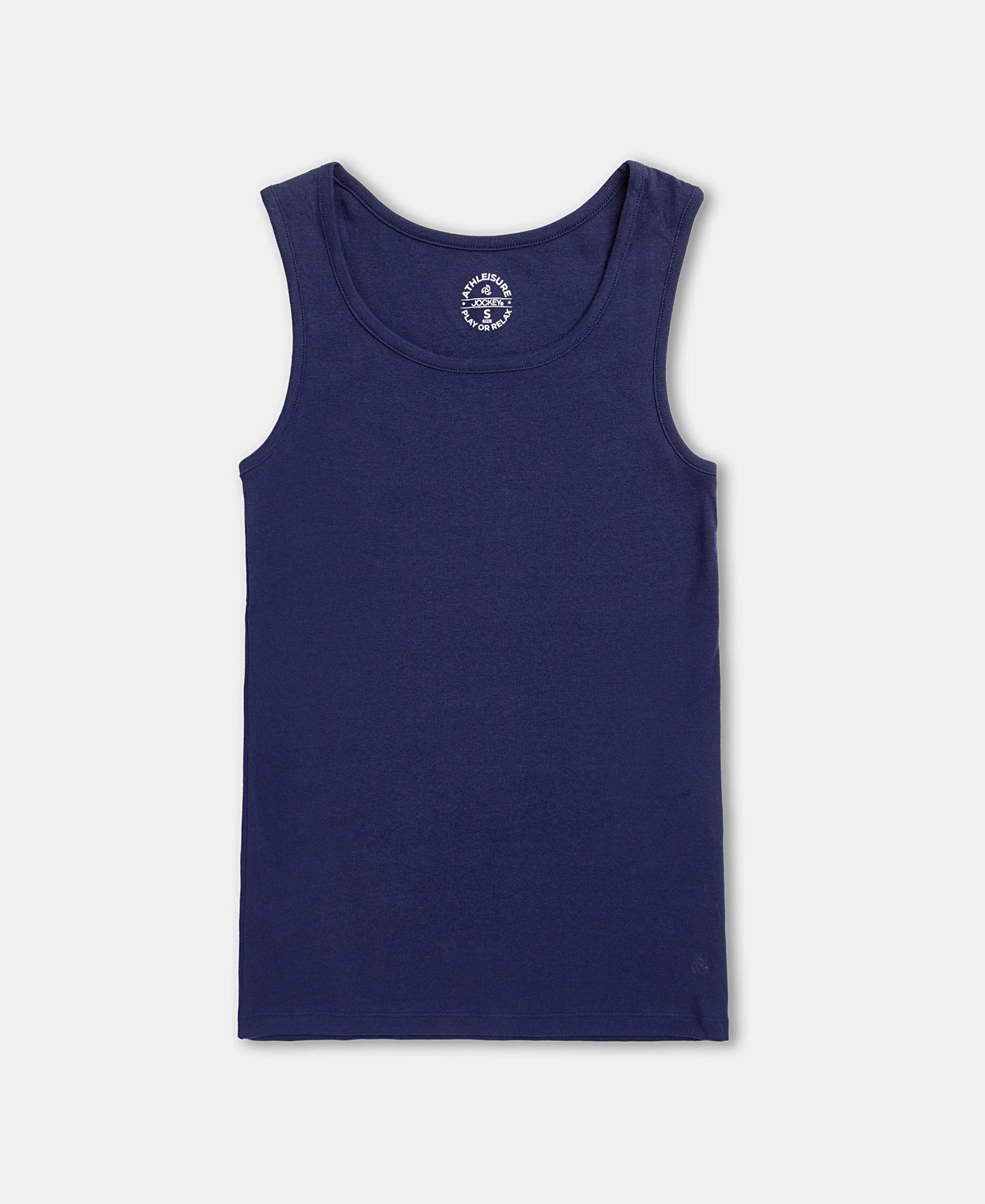 Super Combed Cotton Rib Fabric Slim Fit Solid Tank Top - Imperial Blue
