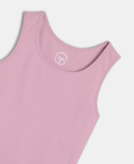 Super Combed Cotton Rib Fabric Slim Fit Solid Tank Top - Lilas