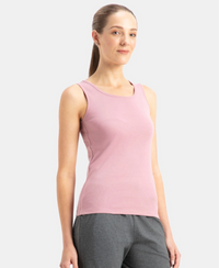 Super Combed Cotton Rib Fabric Slim Fit Solid Tank Top - Lilas