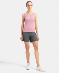 Super Combed Cotton Rib Fabric Slim Fit Solid Tank Top - Lilas