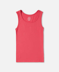 Super Combed Cotton Rib Fabric Slim Fit Solid Tank Top - Ruby