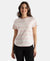 Super Combed Cotton Stripe Fabric Relaxed Fit Round Neck Half Sleeve Tshirt with Curved Hem Styling - Potpourri