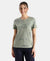 Super Combed Cotton Relaxed Fit Printed Half Sleeve T-Shirt - Lily Pad