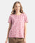 Super Combed Cotton Relaxed Fit Printed Half Sleeve T-Shirt - Lilas