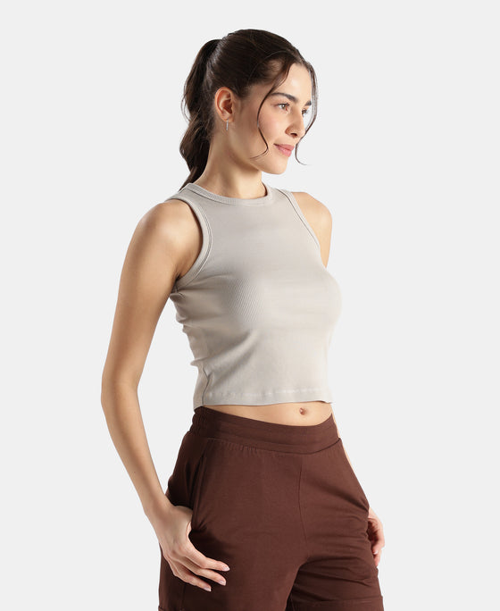 Super Combed Cotton Rich Solid Straight Hem Tank Top - Dove