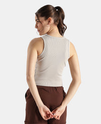 Super Combed Cotton Rich Solid Straight Hem Tank Top - Dove