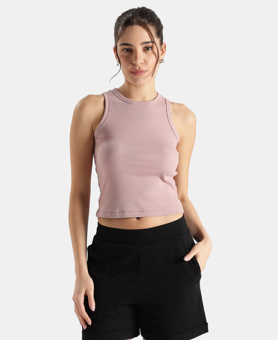 Super Combed Cotton Rich Solid Straight Hem Tank Top - Wood Rose