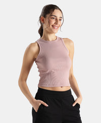 Super Combed Cotton Rich Solid Straight Hem Tank Top - Wood Rose