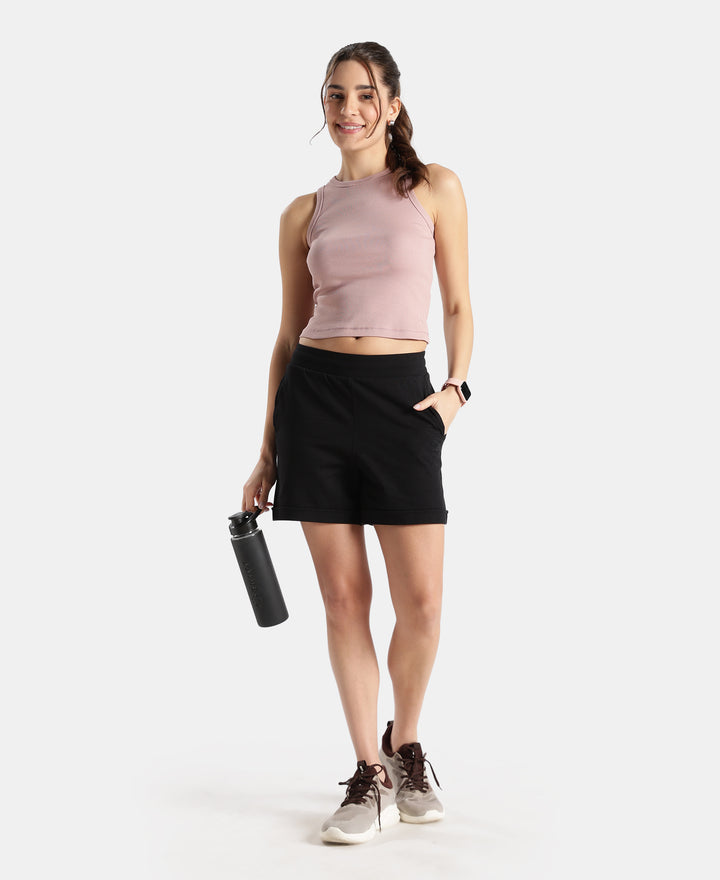 Super Combed Cotton Rich Solid Straight Hem Tank Top - Wood Rose