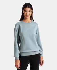Super Combed Cotton French Terry Solid Sweatshirt with Ribbed Cuffs - Citadel