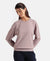 Super Combed Cotton French Terry Solid Sweatshirt with Ribbed Cuffs - Quail