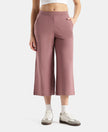 Super Combed Cotton Rich Elastane Stretch Relaxed Fit Culottes - Burnt Rose