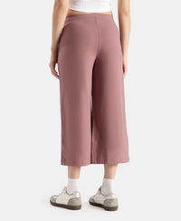 Super Combed Cotton Rich Elastane Stretch Relaxed Fit Culottes - Burnt Rose
